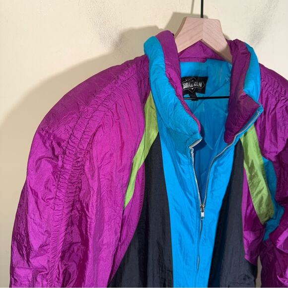 VNTG BRAETAN 90s neon puffer ski jacket M - Picture 3 of 6